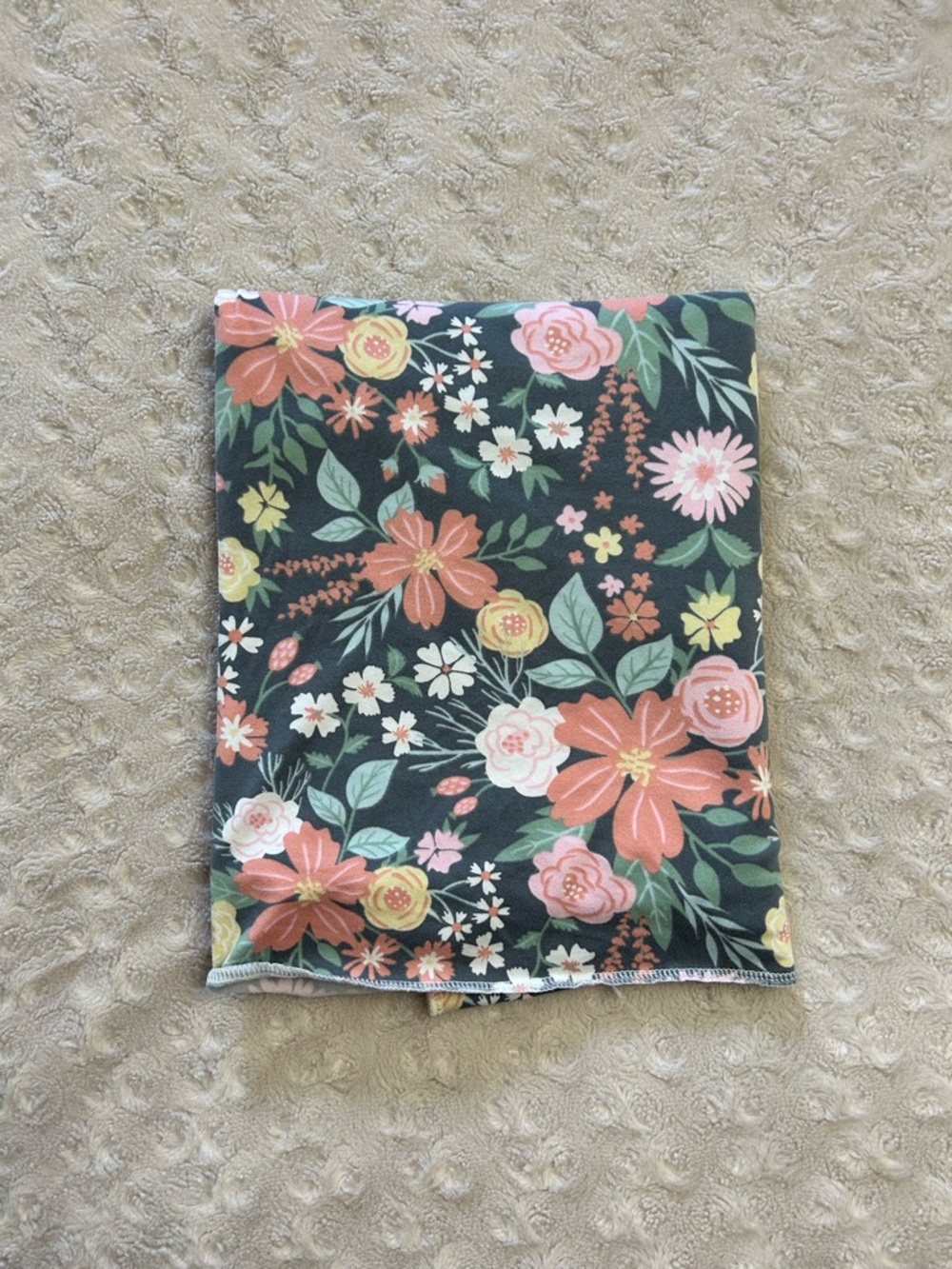 Modern Baby Pink Floral Swaddle Blanket Stretchy Thin Flowers Gray Yellow Green